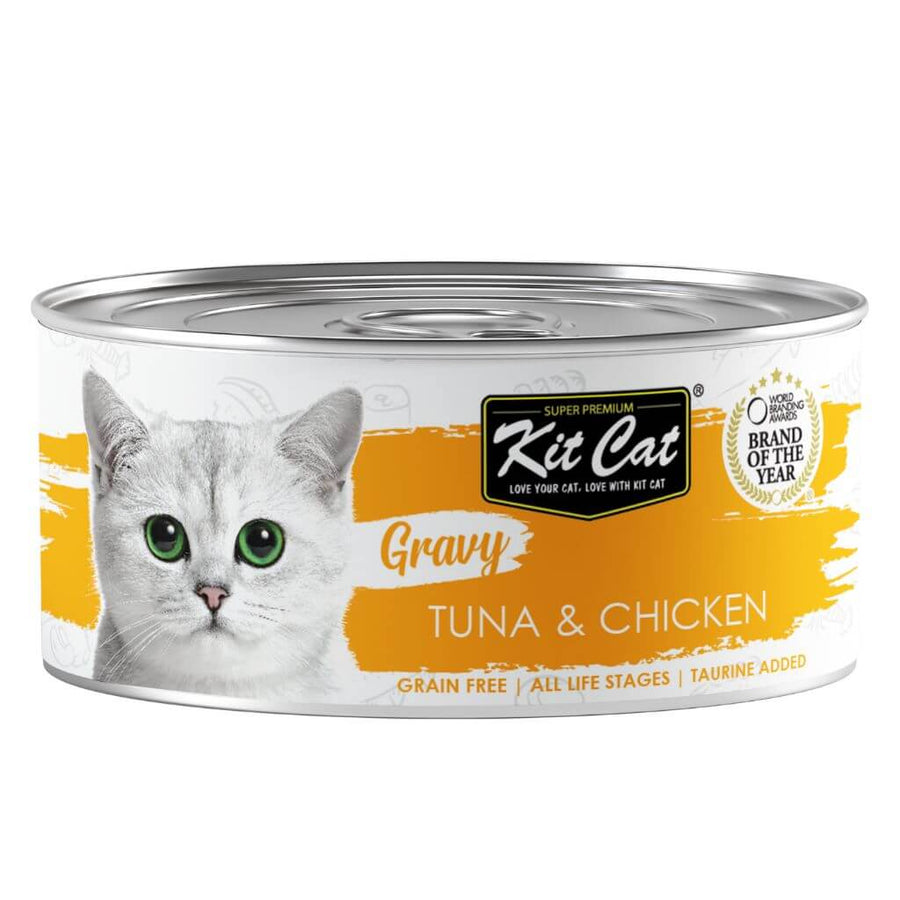 Kit Cat Boîte Gravy - Thon & Poulet 70 g Nourriture humide pour chats en sauce