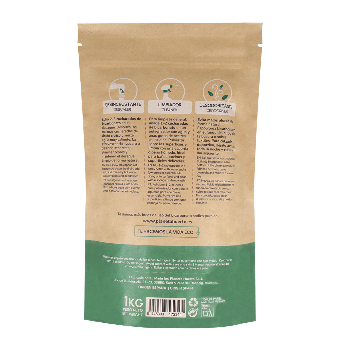 Opakowanie 3xWęglan sodu Planeta Huerto 1 Kg