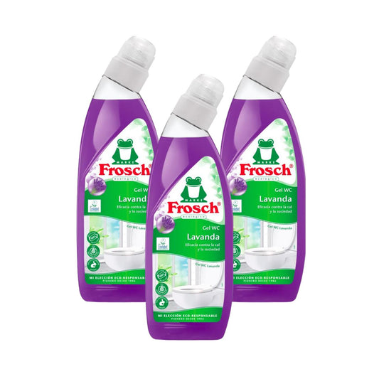 Lot de 3 gels nettoyants pour toilettes Eco Frosch à la lavande, 750 ml