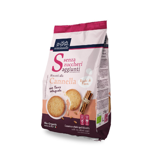 Speltkoekjes met kaneel zonder suiker Sottolestelle 250 g