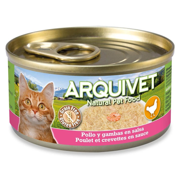 Kip en garnalen in saus Arquivet 80 g Natvoer voor katten