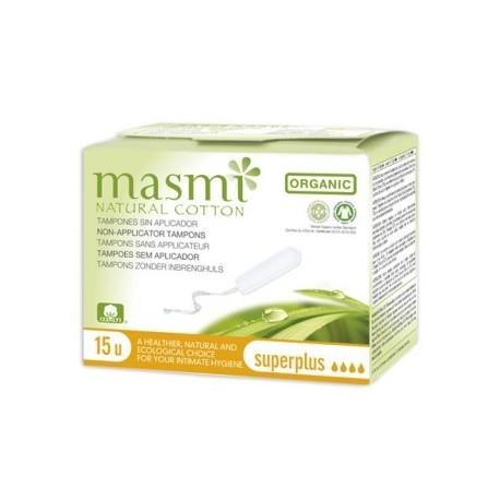 Tamponi superplus senza applicatore in cotone ECO Masmi, 15 unità