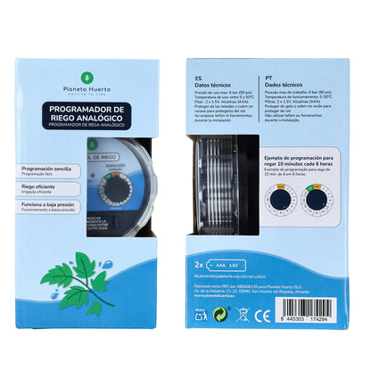 Watertight armoured irrigation programmer Planeta Huerto 0-6 bar