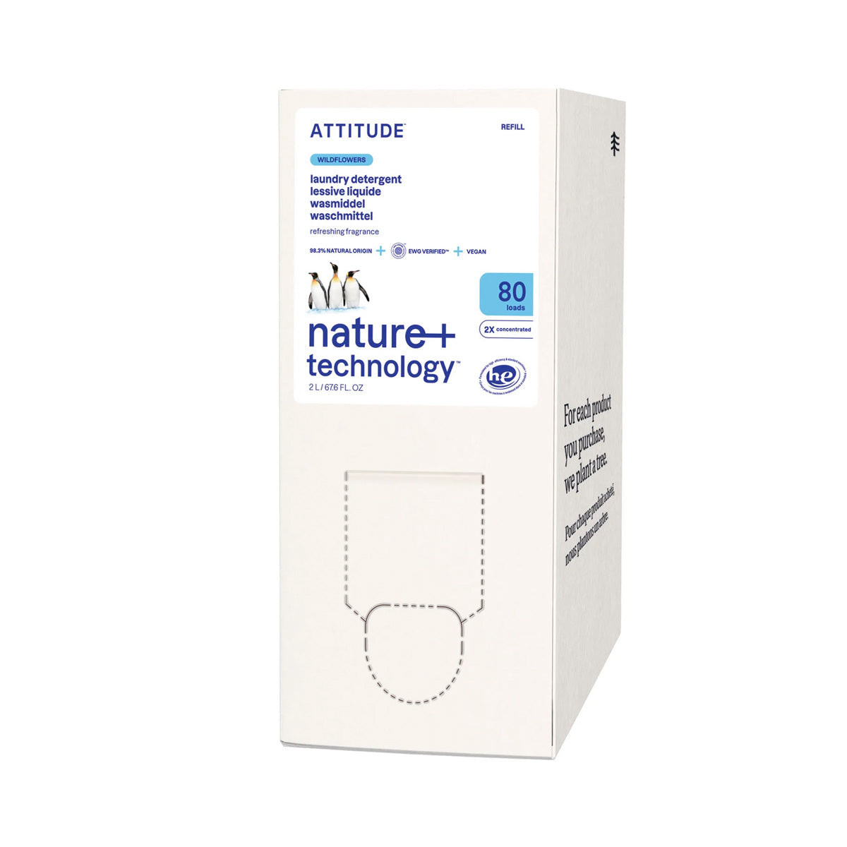Recharge écologique de lessive Fleurs sauvages Nature + technology 2 L 80 lavages