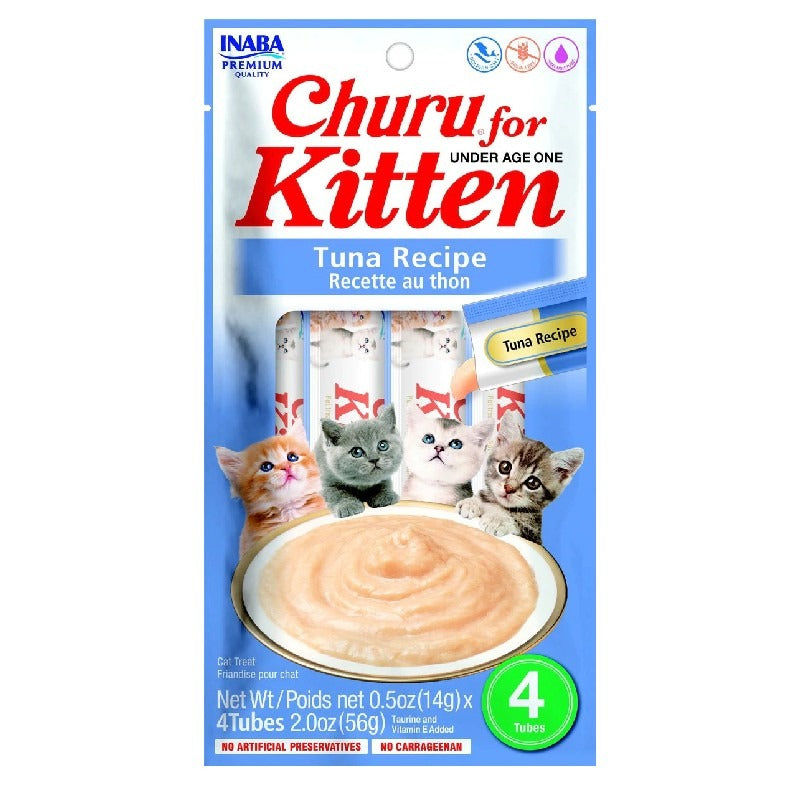 Churu Kitten recette au thon Snack crémeux pour chats 4 x 14 g