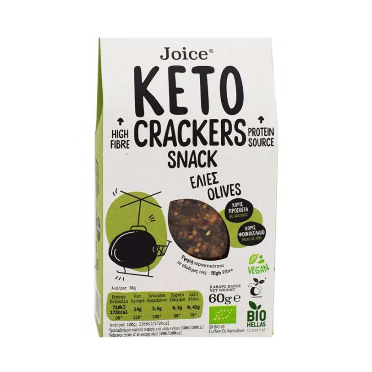 Krakersy keto z oliwkami Joice Foods 60 g