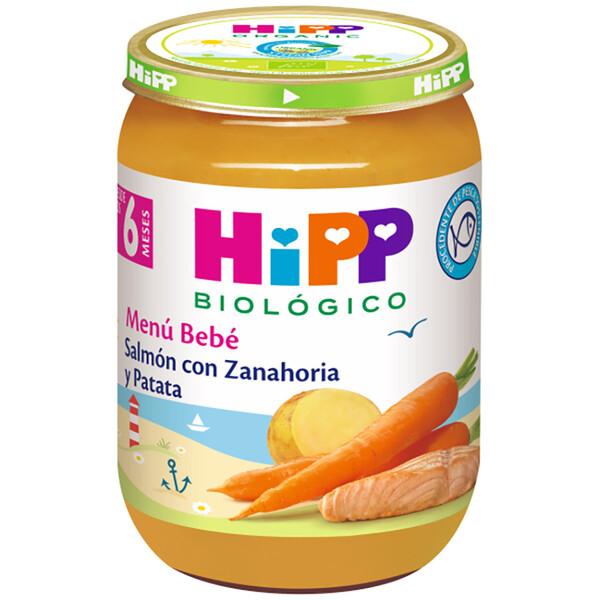 Lot de 3 petits pots de saumon avec carottes et pommes de terre bio +6 mois + HiPP 190 g