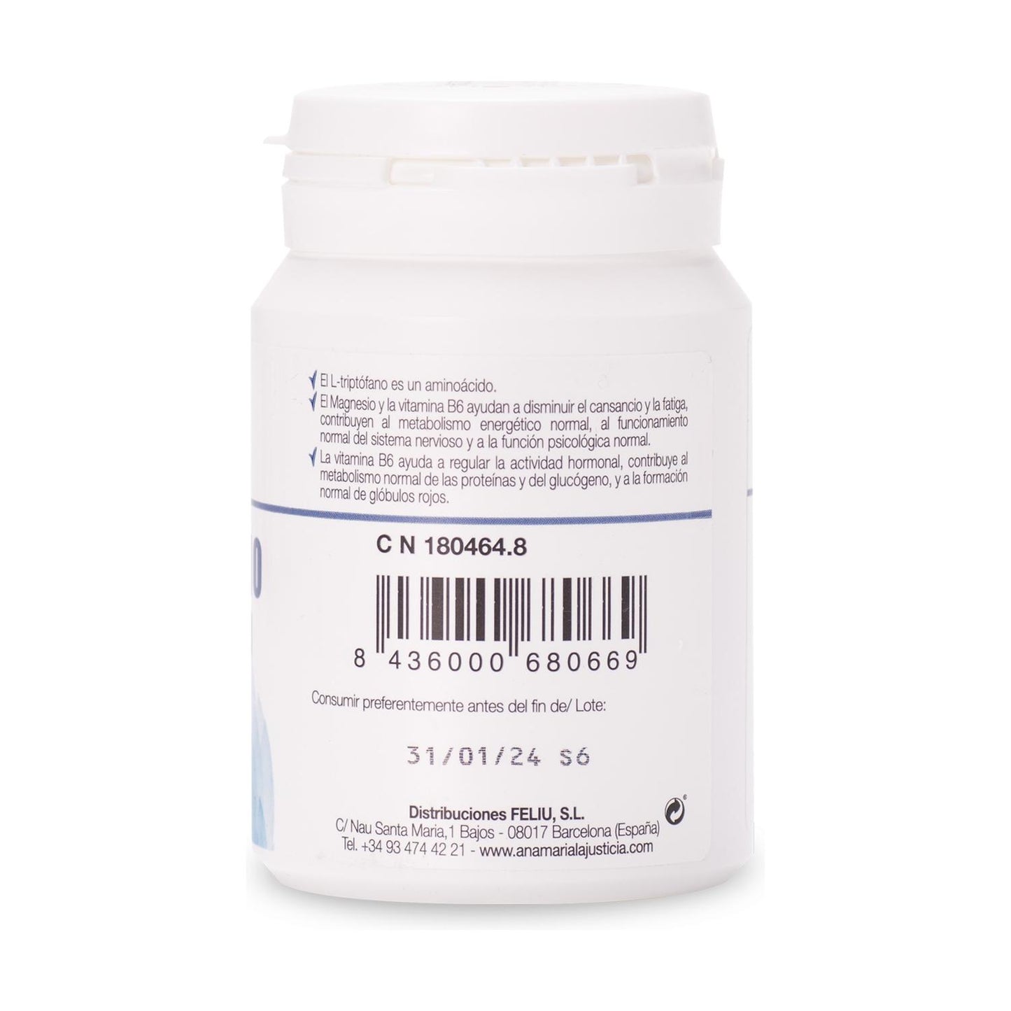 Tryptofaan met melatonine, magnesium en vitamine B6 Ana María la Justicia, 60 tabletten