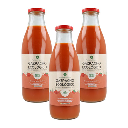 Pack of 3 traditional organic gazpacho with extra virgin olive oil Planeta Huerto 1L