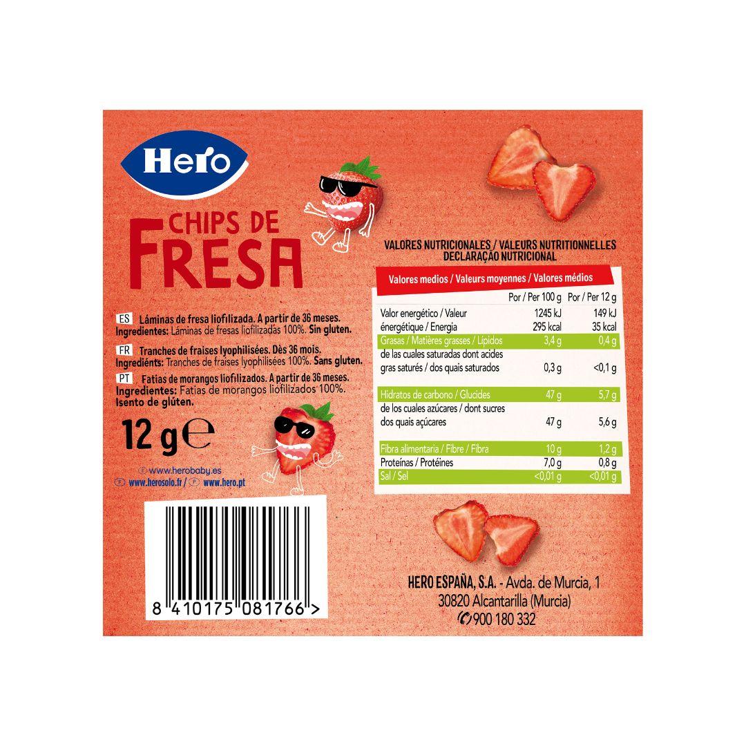 Pack 7x Chips de Fresa Hero Kids 12g