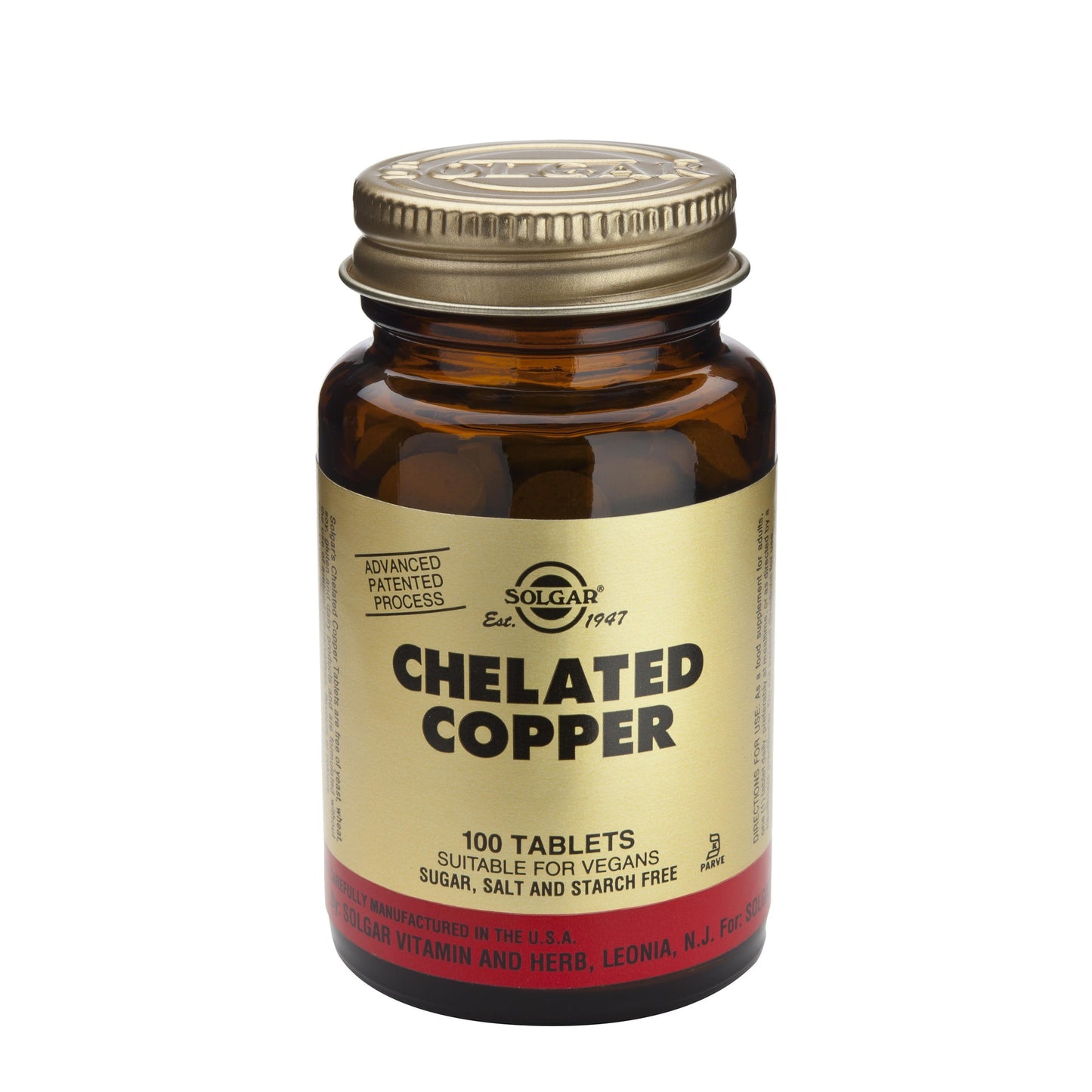 Solgar chelaatvormig koper, 100 tabletten
