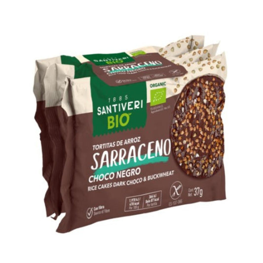 Organic Rice and Buckwheat Cakes with Dark Chocolate 3x37 g