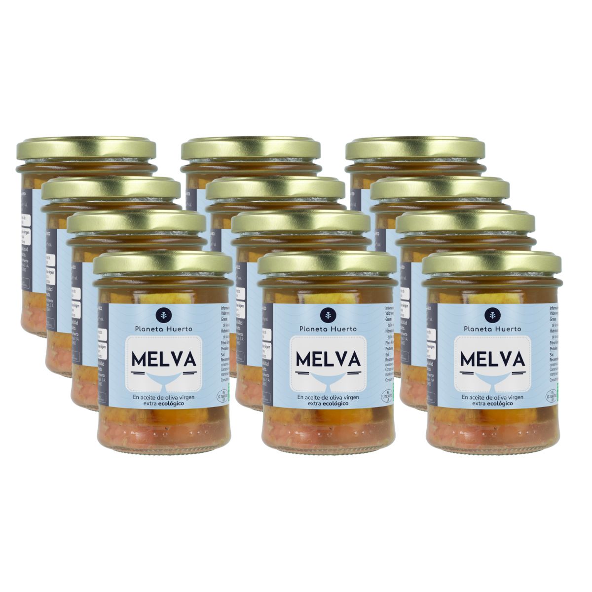 Pakket 12x Melva in extra vierge olijfolie ECO Planeta Huerto 190 g