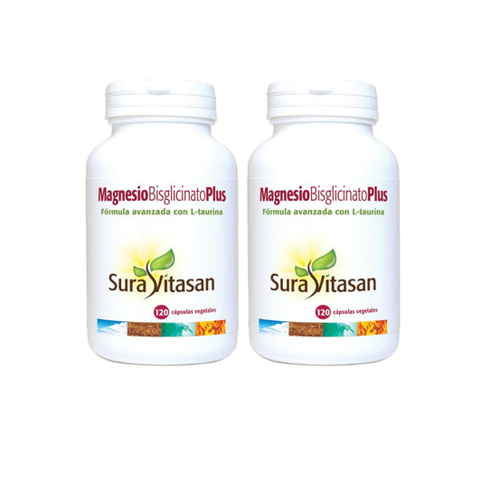 Pack of 2 Magnesium Bisglycinate Plus 120 capsules Sura Vitasan