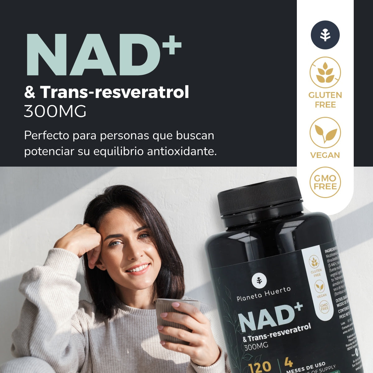NAD+ Transresveratrol Planeta Huerto 120 capsules