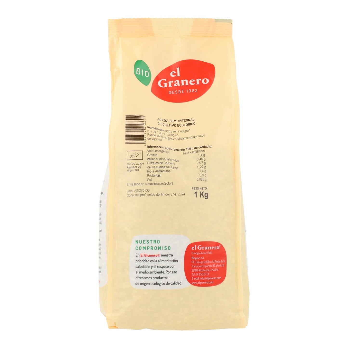 Riso semi integrale biologico El Granero 1 kg