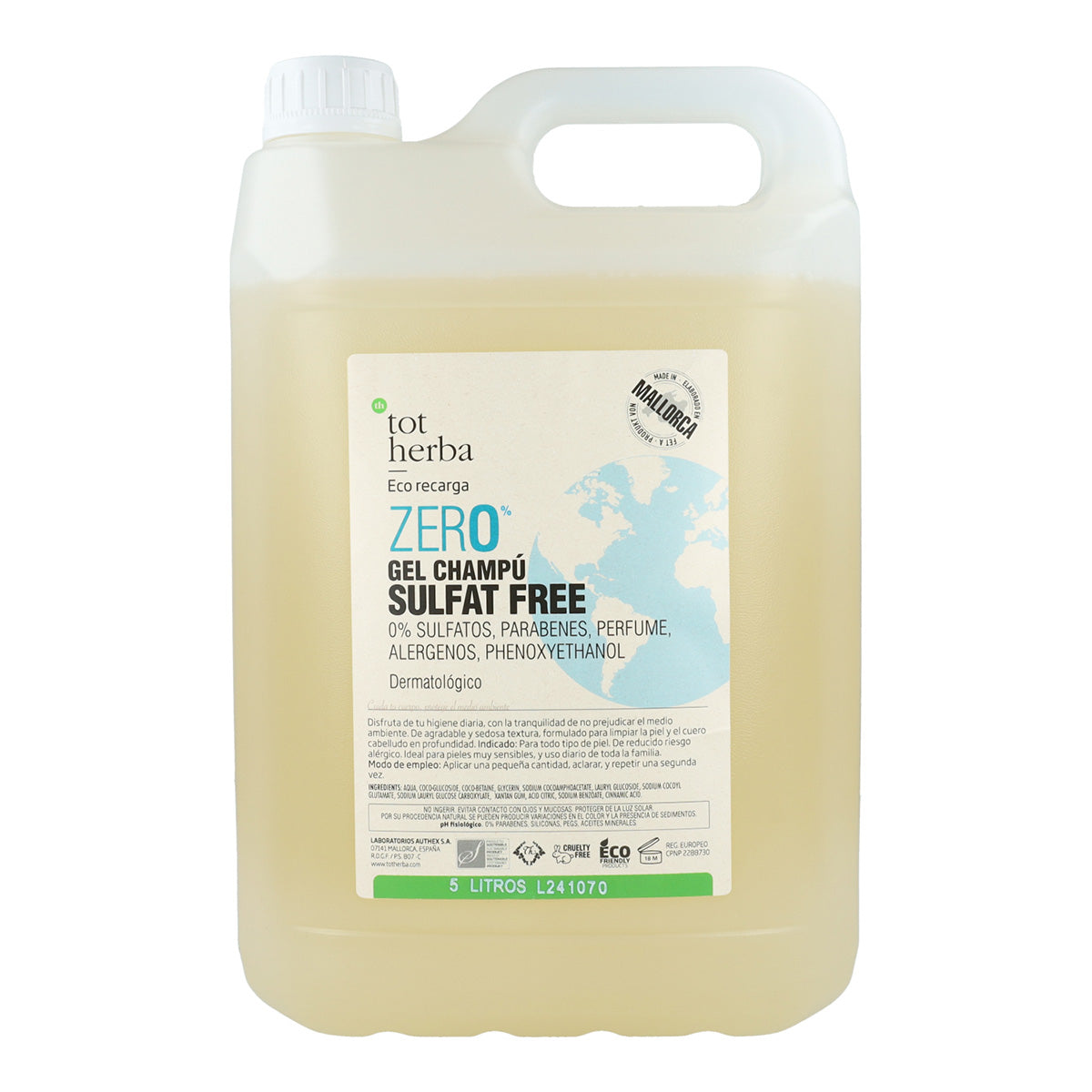 Sulfatfreies Shampoo-Gel Zero Tot Herba 5 Liter