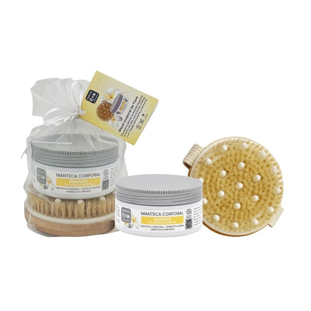 Radiant Body Care Pack + Massage Brush NaturaBIO Cosmetics