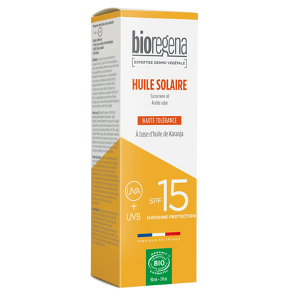 Hipoalergiczny olejek do opalania w sprayu SPF 15 Bioregena 90 ml