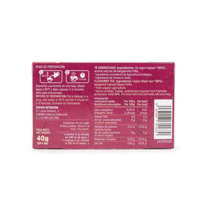 Fair Trade Organic Earl Grey Black Tea  Tierra Madre Oxfam Intermón 40 g