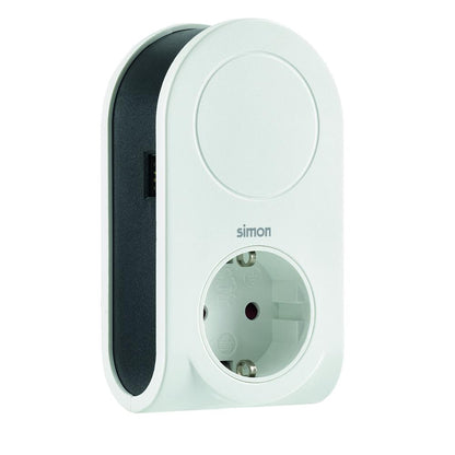 Adapter met 3 USB-stekkers, oprolbare kabel + 1 USB-poort naar + 1 stopcontact 16 A Simon