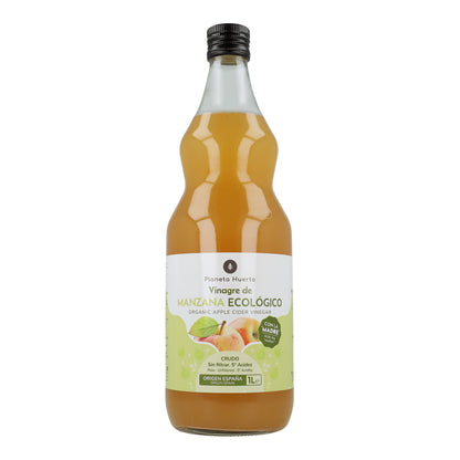 Pack of 2 x Planeta Huerto raw, unfiltered organic apple cider vinegar with the mother 1L