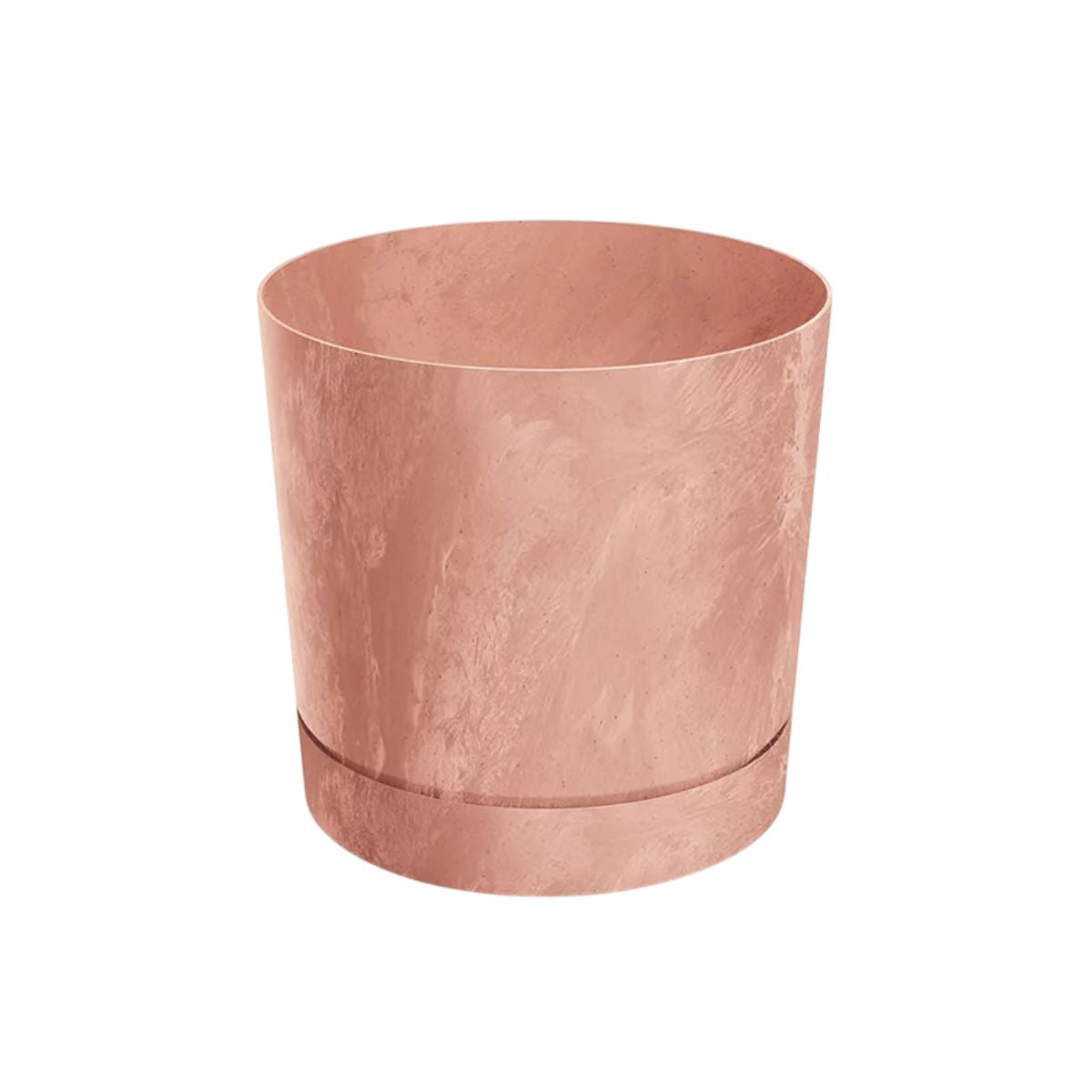 Pure cement pot with integrated terracotta saucer D 30 x 29