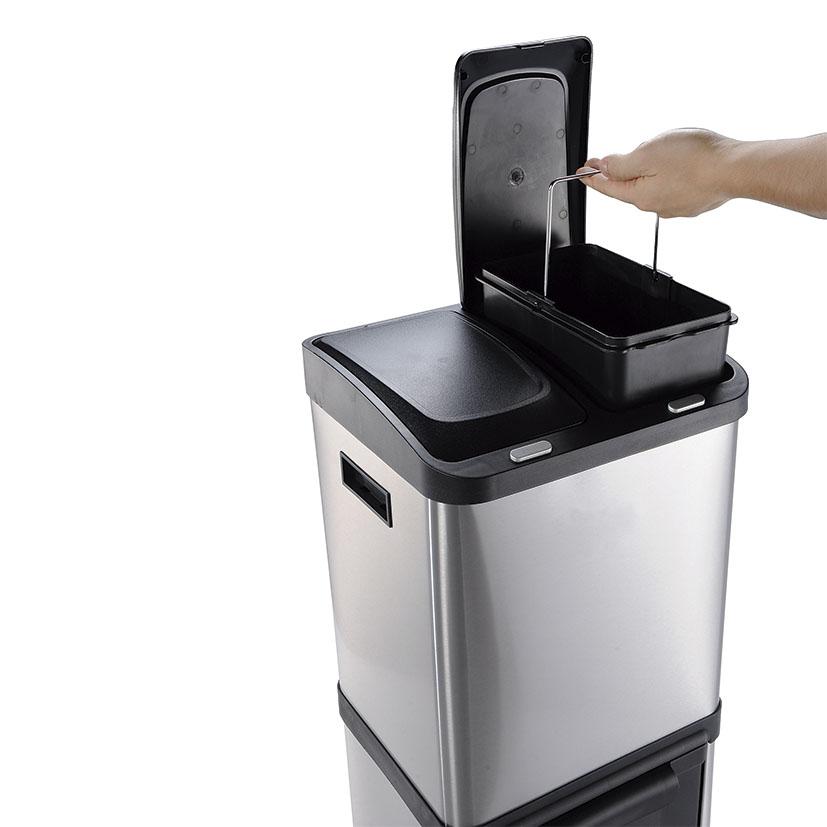 Habitex 32 L 3-compartment eco-friendly pedal bin (refurbished)