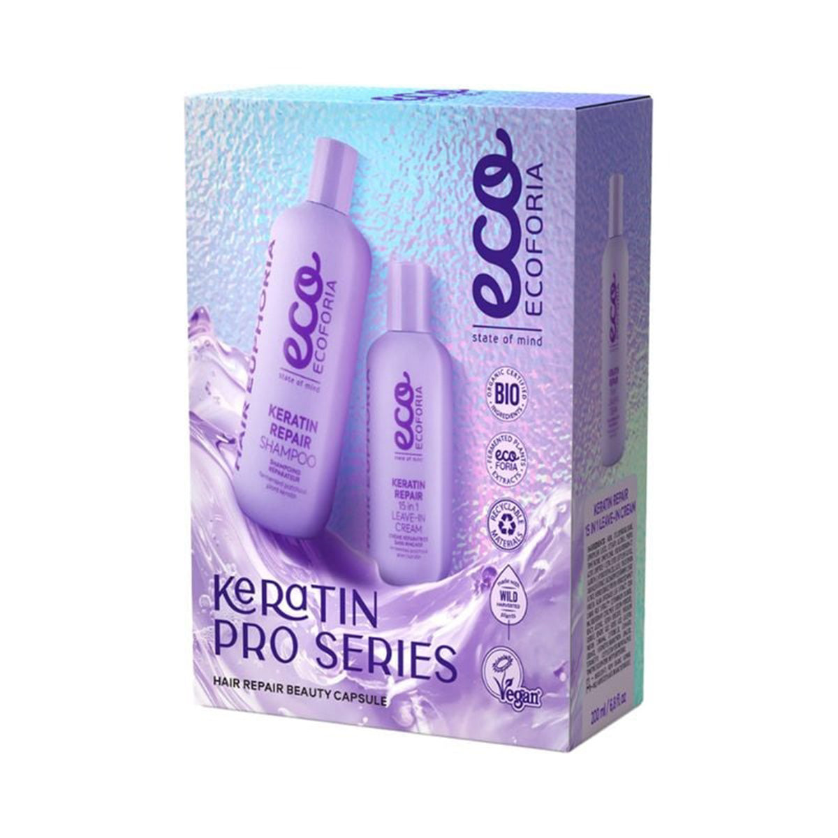 Hårvårdande behandling "Keratin Pro Series", Ecoforia 400 ml/200 ml