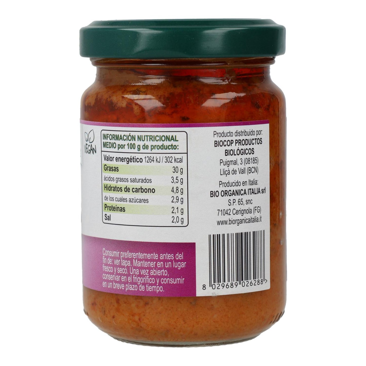 Veganes Auberginenpesto Bio Organica Italia 140 g